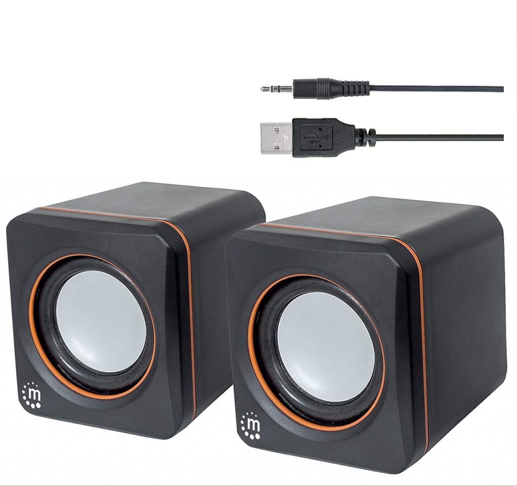 Manhattan USB Powered Stereo Speaker System Small Size with Volume
